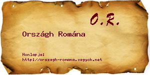 Országh Romána névjegykártya